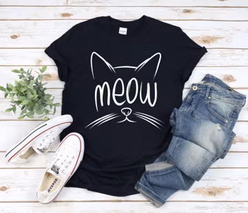 Cat Shirt, MEOW Cat Shirt, Funny Cat Shirt, Cat Lover Shirt, Funny Gift, Pet Lover Shirt, Funny Shirt, Cute Cat Shirt, Kids Cat Shirt