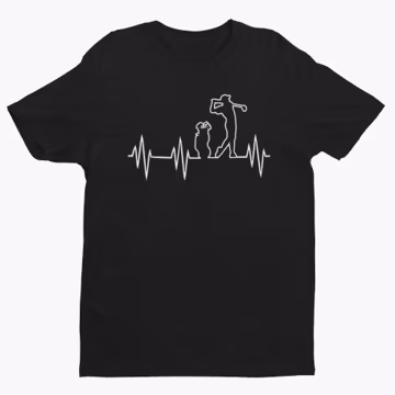 Golf Heartbeat Shirt, Funny Golf Shirt for Golfers, Father's Day Gift Idea, Men's Humorous Golf Tee, Birthday Golf Shirt, Retirement Gifts
