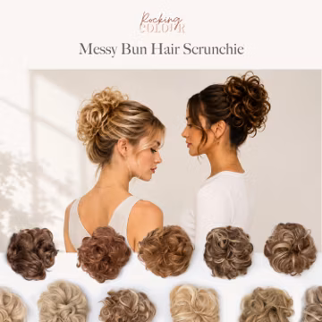 Messy Bun Hair Scrunchie | Synthetic Hairpiece with Elastic Band for Quick Updo