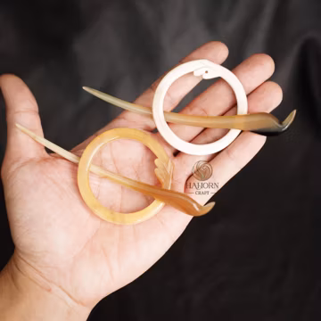 Set 2 Buffalo Horn Ouroboros Shawl pin For Women Celtic Knot Inspired Unique Hair Accessories Hair Pick For Women