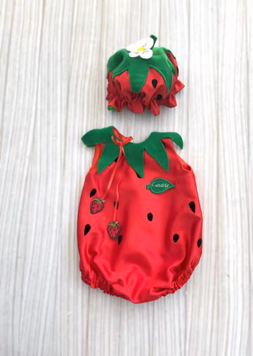 Personalized Halloween Baby Red Strawberry Costume*Toddler Strawberry Dress*Baby First Halloween Costume*Baby Shower Gift*Red Fruit Costume*