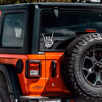 Skeleton Rock On Hand Vinyl Decal: Car, Laptop, Phone