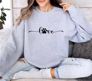 Love PAW shirt, Dog love shirt, dog lover shirt, dog mama shirt, Animal lover t-shirt, Dog paw sweatshirt, dog owner gift