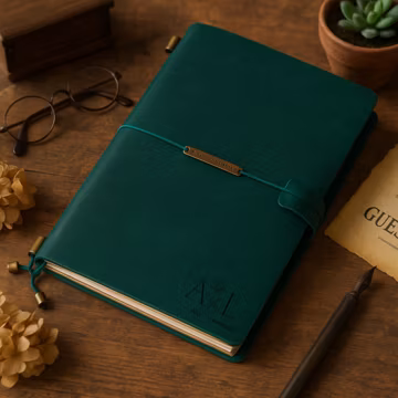 Personalized Leather Journal Refillable A5 Custom Notebook Gift for Him Her | Crazy Horse Diary with Name Logo | Handmade Vintage Cover