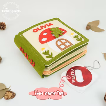 Personalized Felt Quiet Book, Montessori Sensory Toy, First Birthday Keepsake