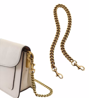 Antique Gold Aluminum Curb Chain Purse Strap: Handbag Replacement