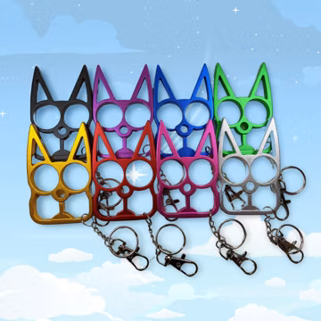 Cat Keychain – Metallic Cat Charm for Bags, Purses, Keys (8 Colors)