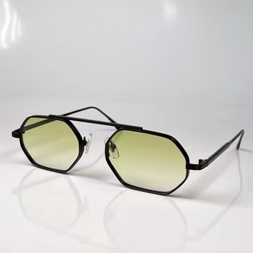 Vintage Octagonal Driving Sunglasses 90s Blocker Lense Black Metal Frame Men Womens Glasses Sunglass Summer Shades Birthdat Gift