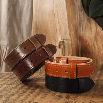 Full Grain Leather Belt 35mm Wide Unisex Vegetable Tanned, Durable Gift for Groomsmen & Birthdays