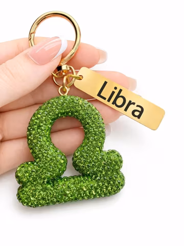 Zodiac Bedazzled Keychain, Zodiac Bag Charm, Astrology Keychain, Astrology Bag Charm, Purse Charm,
