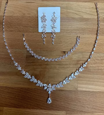 Bridal Jewelry Set Rose Gold Necklace Wedding Earrings Wedding Necklace Wedding Jewelry set Bridal Jewelry Set Bridesmaid Jewelry Rose Gold