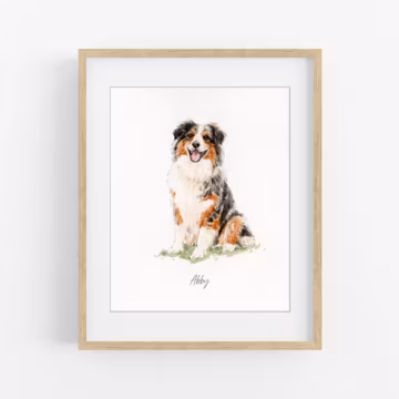 Handpainted Pet Portrait, Mini Watercolor Pet Portrait, Custom Dog Painting From Photo, Cute Dog Keepsake, Dog Remembrance Gift