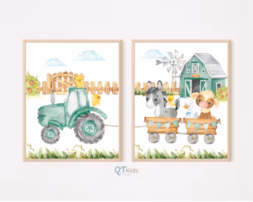 Farm Animal Prints, Kids Room Farm Decor, Farm Boy Room Wall Art, Farm Decor, Barn Yard Animals, Farm Tractor Prints, DIGITAL DOWNLOAD
