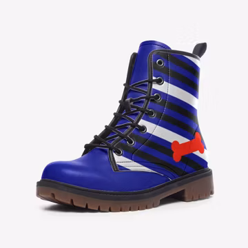 Puppy Play Pride Boots; Pup Play Flag Vegan Leather Combat Shoes; Pet Play Outfit For Pride Parade; Gay LGBT Clothing, Unisex Boots