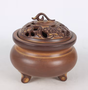 Folk collection hand-carved purple sand incense burner