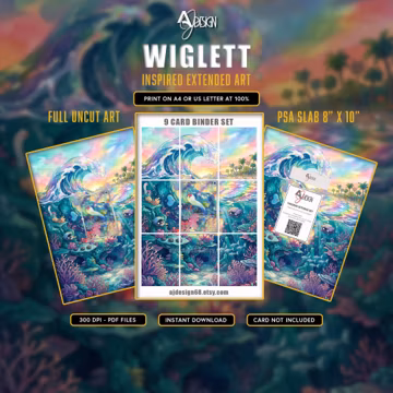 Wiglett Extended Art 9 Pocket Binder Page Plus Wall Art Pokemon display Digital Download