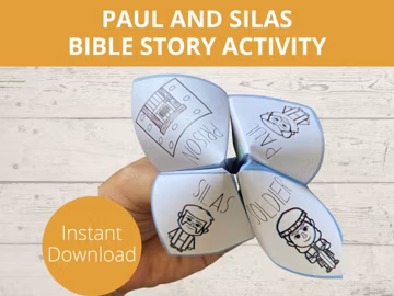 Paul and Silas Craft, Paul Bible Stories, Fortune Teller, Cootie Catcher, Acts 16, Bible Story Printable, Sunday School Crafts, VBS