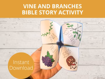 I am the Vine, I am the True Vine Sunday School, John 15, Sunday school craft, Printable paper craft, Fortune Teller, Cootie Catcher, VBS