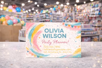 Spring Party Business Card Custom Digital Download