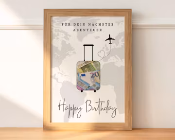 Geldgeschenk Geburtstag | Geschenk Geburtstag | Reise | Happy Birthday | 18. Geburtstag | DIY Geldgeschenk basteln | Digital Download PDF A4