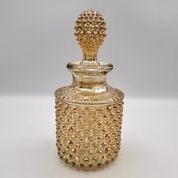 Duncan & Miller English Hobnail Gold Perfume Bottle with Stopper