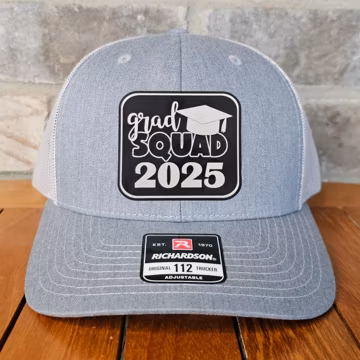Graduation Leather Patch Trucker Hat, Richardson 112, 2025 Senior Cap, High School, Student Gift, Son Gift, Laser Engraved
