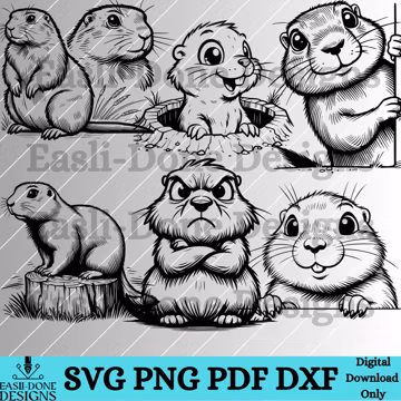 Prairie dog Animal Outline Bundle SVG PNG Pdf Dxf File Peeking Prairie dog Animal Vector Clipart embroidery sublimation laser Cricut file