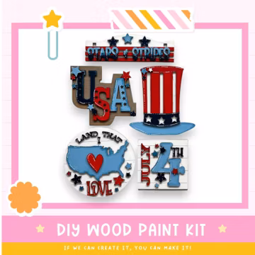 4th of July Interchangeable Inserts: DIY Wood Craft Kit