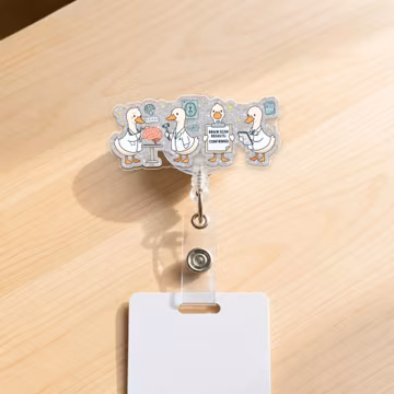 Cute Neuro Goose Badge Reel, Funny Brain Scan Badge Holder, Neurology Retractable ID Clip for Healthcare Worker C2HT11