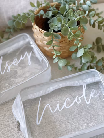 Personalized Bachelorette Makeup Bags, Bridal Party Gifts Personalized, Custom Toiletry Bags with Zipper, Cosmetic Pouch with Names