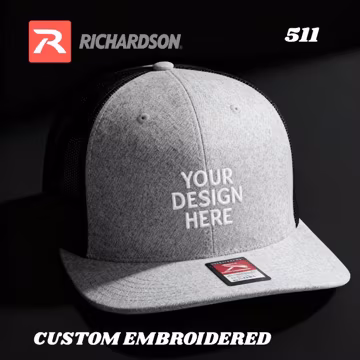 Custom Embroidered Richardson 511 Trucker Hat: Your Logo or Text