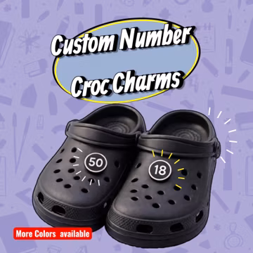 Custom Number Clog Charms 2 Per Pack – Small Round Shoe Charms for Clogs | Personalised Number