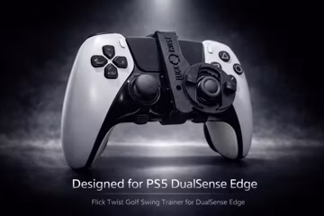 PS5 DualSense Edge Golf Swing Trainer | Flick Twist Analog Stick Guide | 3D Printed Controller Clip for Straight Shots & Putts