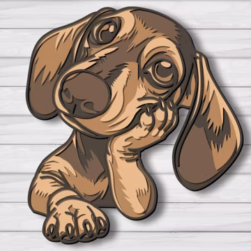 Dachshund Dog Multilayer SVG, Laser Cut File, Paper Cut, CNC, 3D Mandala Plywood Design