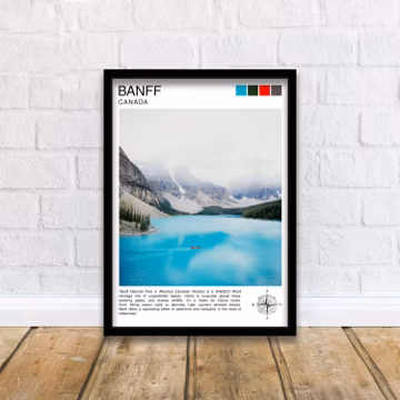 Banff National Park Travel Print Banff Wall Decor Banff Poster Canada Travel Prints Banff Art Print Banff Illustration Banff Wall Art