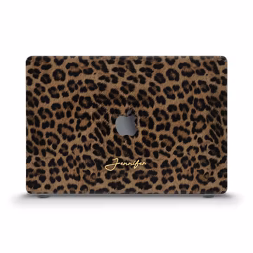 Name MacBook case Aesthetic leopard Custom MacBook Air 13 15 inch M2 M3 M4 Pro 13 14 16 Personalized dark leopard print Unique trendy case