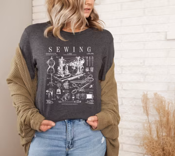Funny Sewing Shirt Sewing Lover Gift Vintage Sewing Shirt Fabric Love Shirt Fabric Love Gift Sewer Shirt Sewer Gift Vintage Fabric Gifts