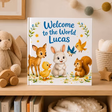Personalized Newborn Storybook, Custom Name Welcome Baby Book, Baby Shower Gift, Newborn Keepsake