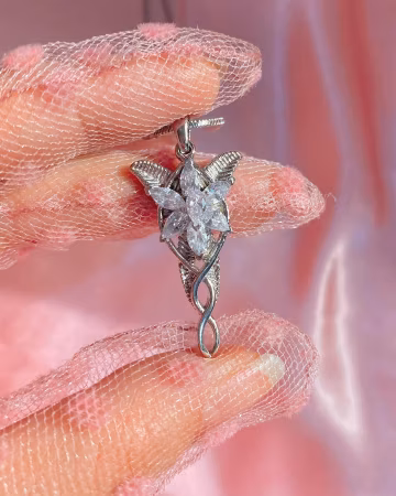 Fairy Tale Princess Pendant with snake Chain, Gift for Queen Lover Jewelery,Elf necklace