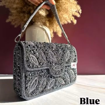 Handmade Charm Zardosi Pearl Shoulder Handbag new year gift for her