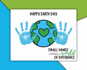Earth Day Handprint Art, Earth Day Activity, Earth Day Crafts for Preschool