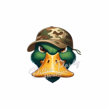 PNG Digital Download - Mallard Duck Face - Duck Hunter Camo Print - PNG File Art Sublimation Design for Shirt and Decal Stickers