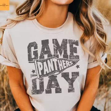 Game Day Panthers T-Shirt | Distressed Mascot Graphic Tee | Unisex School Spirit Shirt | High School Gameday Apparel | Team Pride T-shirt