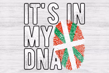 Basque Flag Fingerprint PNG: It's in my DNA Design (Digital Download)