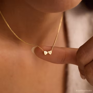 3D Heart Charm Necklace, Minimalist Heart Pendent Necklace, Custom Initial Heart Bracelet, Personalised Jewellery, Mother's Day Gift for Her