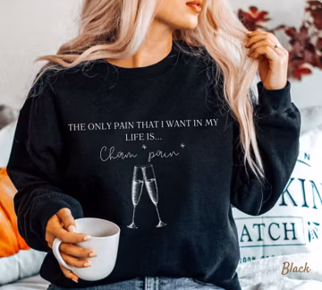 Preppy Champagne Sweatshirt, Trendy Champagne Sweater for Champagne Lover, Champagne Lover Gift, Unisex Crewneck Sweatshirt