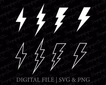 Lightning Bolt Svg, Digital Download, Thunder Bolt Svg, Flash Svg, Lightning Cut File, Bolt Svg, Silhouette, Lightning Svg, Cricut, Cut File