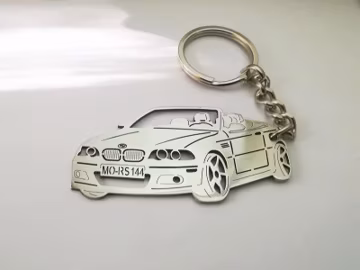 birthday gift for boyfriends car key chain with Personalized Name, Gift for Him, Custom key chain ,bmw e46 cabrio
