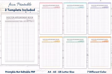 Printable Doctor Appointment Book, Medical Visit Tracker (A4, A5, Letter) (PDF)
