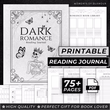 Dark Romance Printable Reading Journal Spicy Reading Tracker Template for Book Reader Gothic Book Lover Gift for Reader Book Journal Print